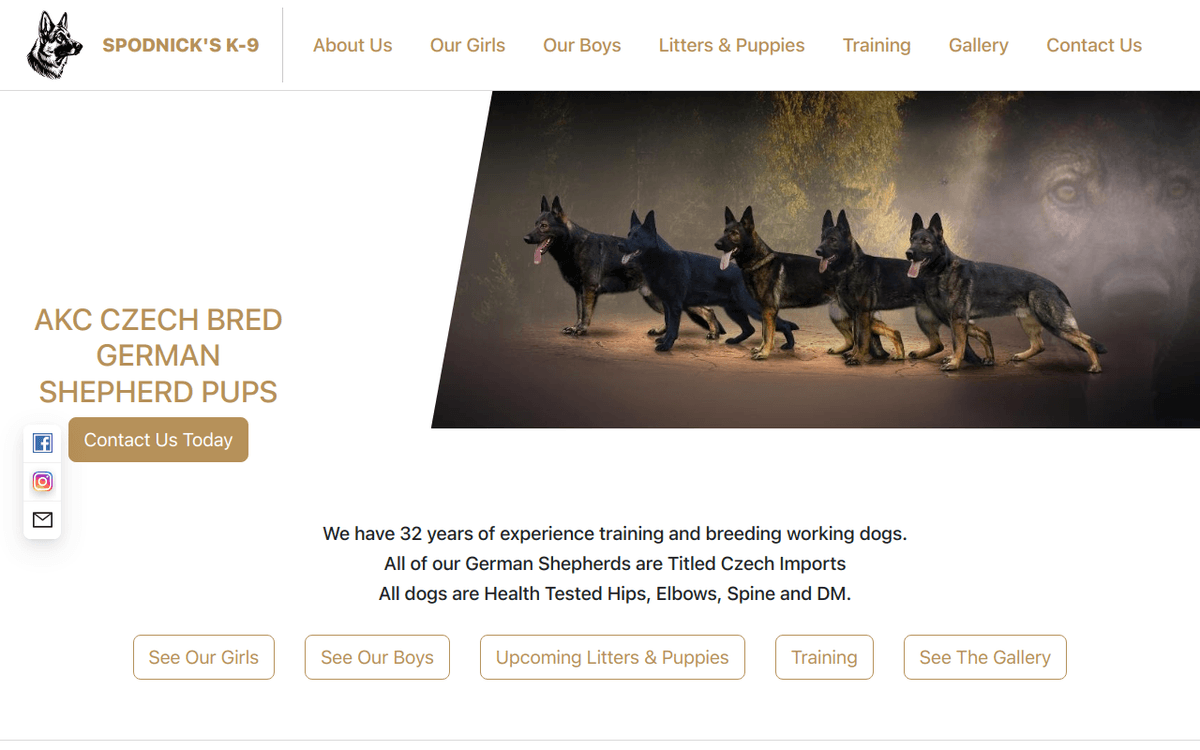 Spodnick's K-9 website